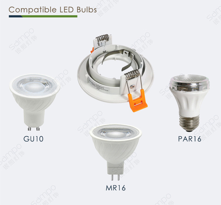 Mr16 G5.3 Gu10 حباب فرورفته پایین نور محفظه آلومینیومی ریخته گری قالبی