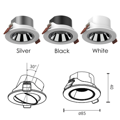 چراغ‌های نقطه‌ای رنگی سفید 7W/9W توکار 361/506 Lm/W Lm/W