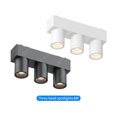 CRI90 مغناطیسی سه سر مسیر نور سقف آزاد LED سیاه و سفید چراغ روشن